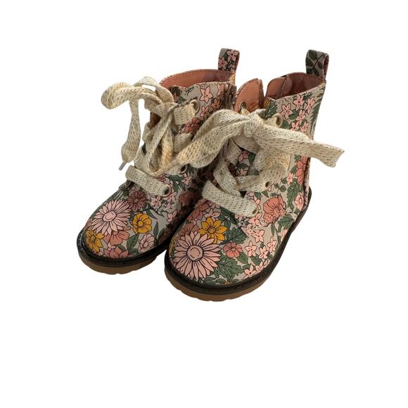 Cat & Jack Other - Cat & Jack Size 5 Toddler Floral Combat Boots